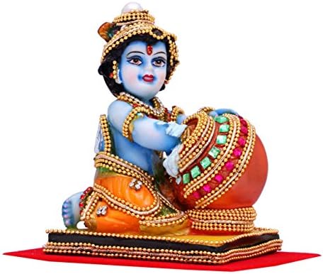 PAPILON ATTRACTIONS Papilon Handmade Gold Plated Makhan Chor Spiritual idols Decorative Puja/Vastu Showpiece Religious Pooja Gift item &amp; Murti for Mandir,Temple,Home Decor &amp; Office