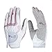 PGM Women's Golf Glove One Pair,Anti-Slip and Breathable,Bionic Gloves(blue) (blue, 19)