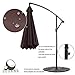 COBANA 10' Cantilever Freestanding Patio Umbrella Hanging Outdoor Umbrella with Crank and Base, 250g/sqm Polyester, Coffee