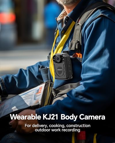 BOBLOV KJ21 32GB Body Worn Camera, 1296P Body Worn Camera, Support Memory Expand Max 256G, Outdoor 8-10Hours Recording Police Body Cam Lightweight and Portable, Clear Night Vision (64GB)