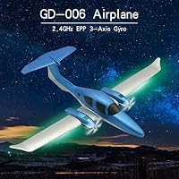 GD-006 DIY Assembly RC Airplane, salaheiyodd【Ship from USA】EPP 2.4G 3-Axis Gyro 548mm Wingspan Built-in Gyro with Light Bar DIY RC Airplane RTF for Beginners, 15mins Flying Time