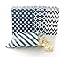 Dark Teal Blue Candy Buffet Bags/Wedding Favor Paper Goodie Bags (100 Pack) - Dark Blue Stripe, Chevron, Spanish Tile & Polka Dot Party Bags