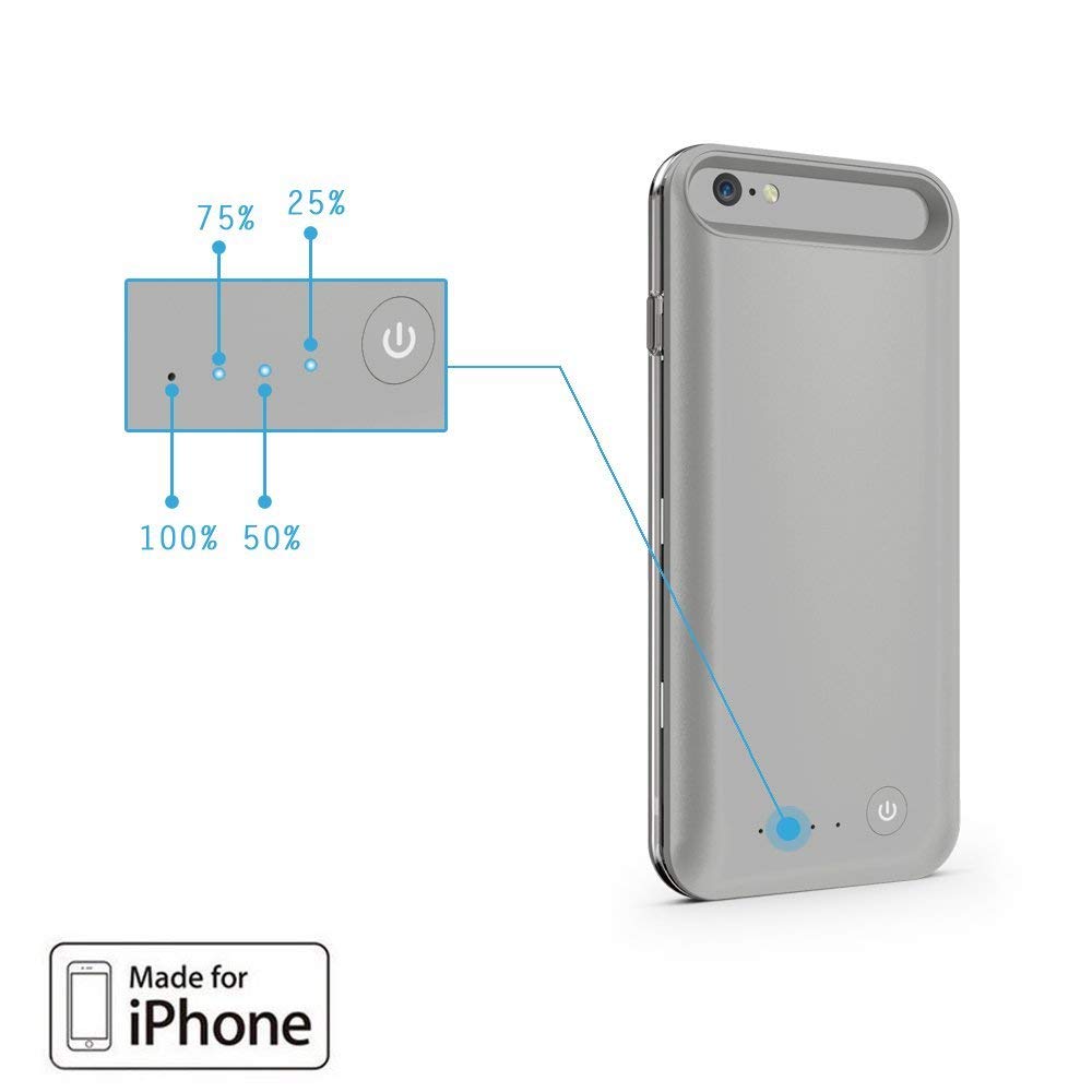 Niubity 4000mAh Charger Case for iPhone 6 Plus/ 6s Plus Portable Protective Charging Case iPhone 6 6s Plus(5.5 inch) Extended Battery Charger