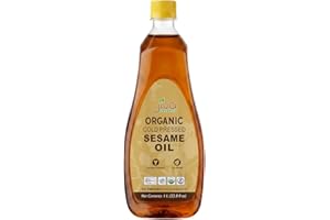 Jiva Organics Organic Sesame Oil 1 Liter Bottle - Ideal for Ayurvedic & Cooking, from Organic Seeds, 100% Natural & Non-GMO