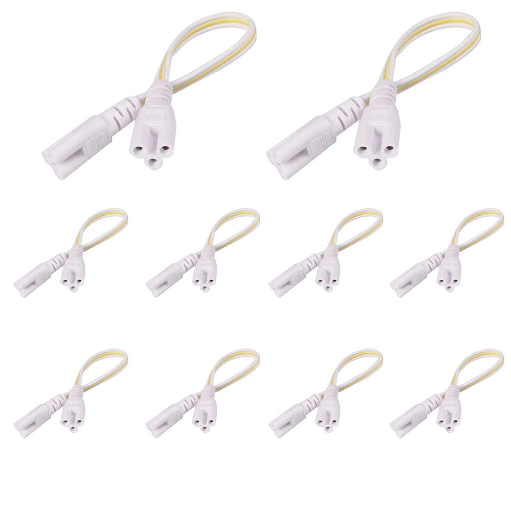 3-Pin T5 T8 LED Lamp Lighting Cable Double-end Connector Cable Fluorescent Lamp Storage Garage Cabinet Under Cabinet Ceiling Tube Cable, Connectable LED Tube Lamp Socket Accessory Cable (30 cm)