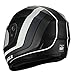 TRIANGLE Full Face Matte Street Bike Motorcycle Helmet [DOT] (Large,Matte Black/White)