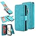 Galaxy S8 Plus Case, LONTECT 14 Card Slots Wallet Case with Zipper Cash Storage - PU Leather Wallet With Magnetic Detachable TPU Shock Absorbing Back Cover Case for Samsung Galaxy S8 Plus - Mint Green