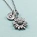 Sunflower charm necklace, flower necklace, personalized necklace, flower jewelry, initial necklace, sunflower jewelry