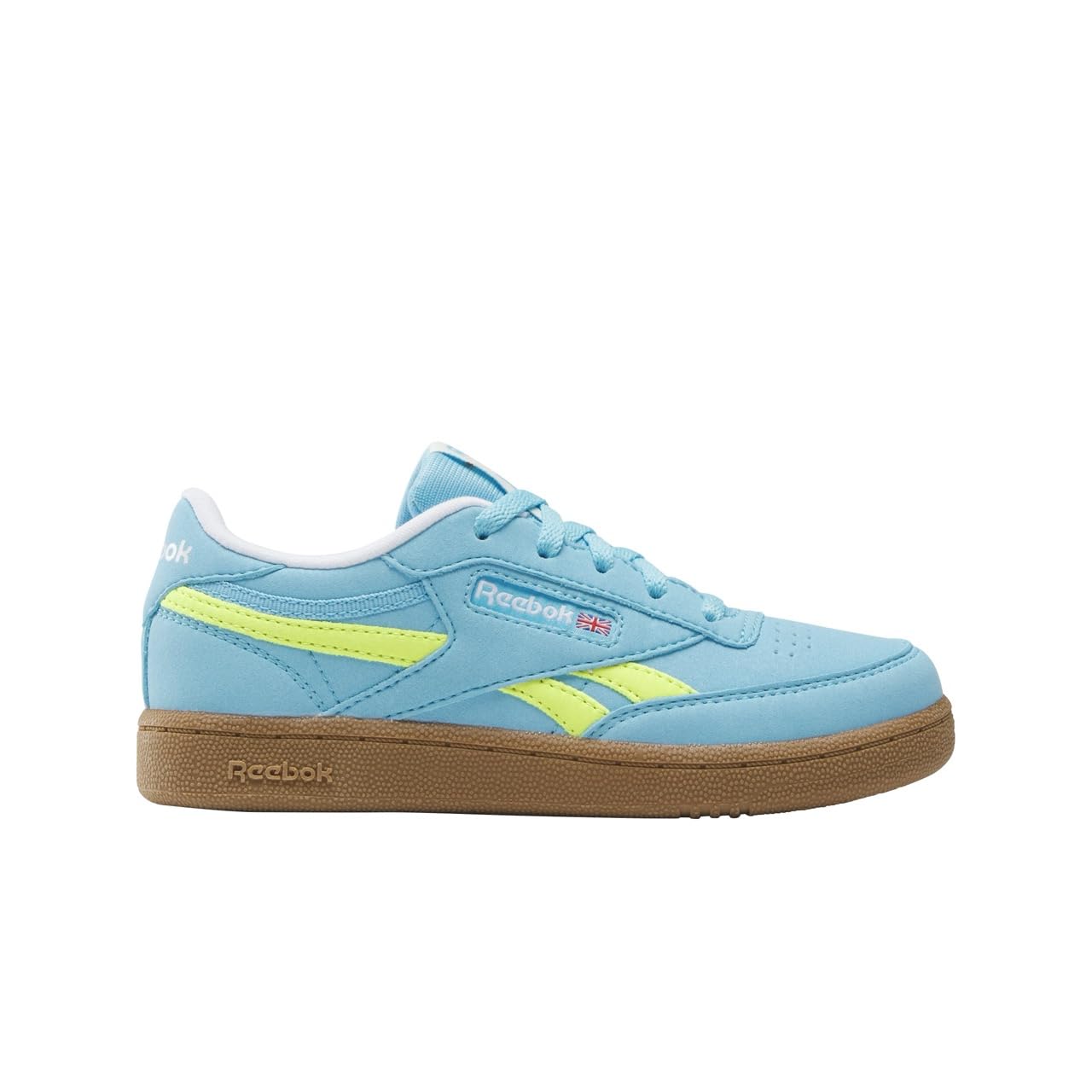 Reebok Kid’s Club C Revenge Sneaker, Digital Blue/Solar Acid Yellow/Gum, Little Kid 2