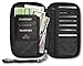 RFID Travel Passport & Document Organizer Zipper Case, Black