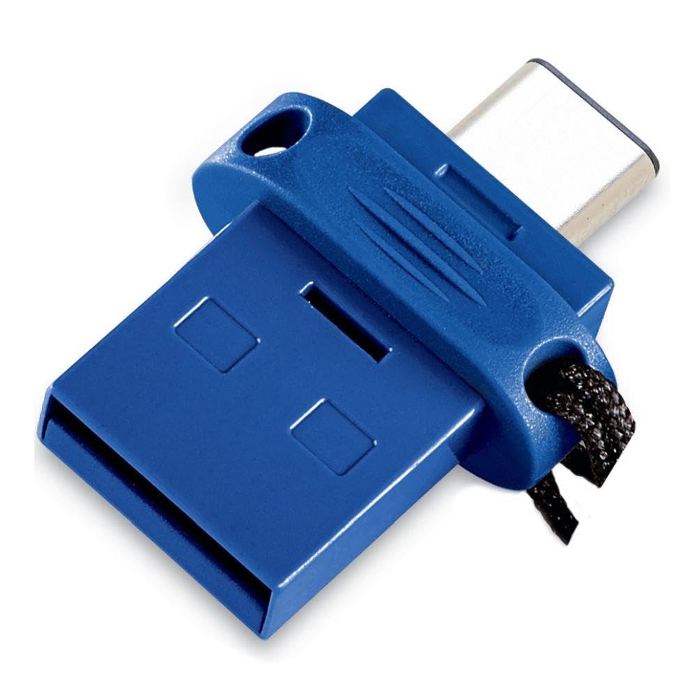 VERBATIM Store 'n' Go Dual USB stick - USB 3.2 Gen 1 & USB-C - 32GB - 2 in 1 memorystick - USB-C/USB-A - external storage for smartphone laptop notebook & Co - data-stick - blue/black