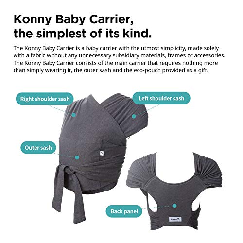 Konny Baby Wrap Carrier, HassleFree Moisture Wicking and Breathable