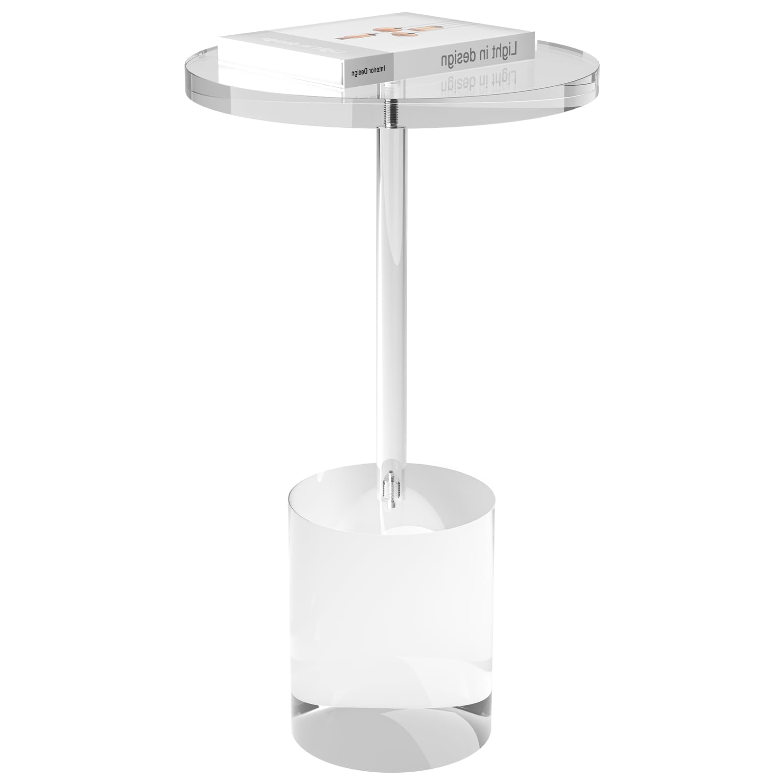 Photo 1 of ** DAMAGE ** DigDozer Acrylic End Table, Modern Minimalist Acrylic Side Tables, Clear Side Table for Living Room, Bedroom, Office, Drink Table (12" D x 12" W x 21" H, Transparent)