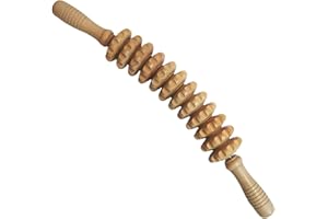 Leclatte Wood Therapy Massage Roller, 12 Rollers Muscle Roller Massage Roller Stick, Lymphatic Drainage Tool, Maderoterapia K