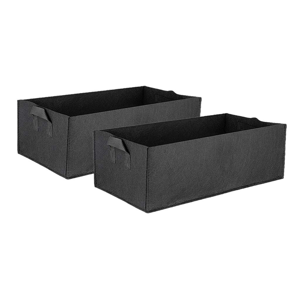 YARNOW 2Pcs Grow Bags for Vegetables, Fabric Raised Garden Bed, Easy Drainage, Portable Planter for Plants & Flowers (Black)