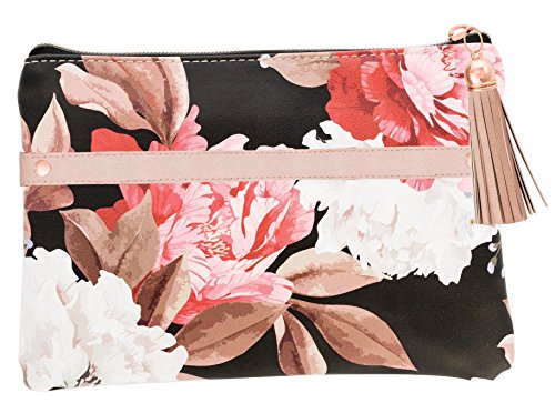 Danielle d6271 floral bouquet pencil cosmetic case, rose gold