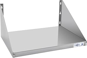 Profeeshaw Stainless Steel Microwave Shelf 18"x24", Heavy Duty Wall Mounted Floating Shelf, NSF Certified Appliance Rack for 
