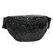 CTM Women's Sequin Sparkling Mesh Waist Pack
