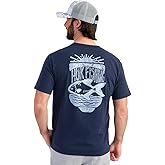 HUK Mens Pocket Tee, Comfortable Performance Fishing Short Sleeve T-Shirt with Chest Pocket