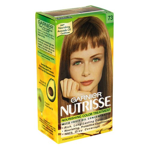 Garnier Nutrisse Nourishing Color Treatment with Fruit Oil Concentrates, Level 3 Permanent, Dark Golden Blonde 73 (Pack of 3)