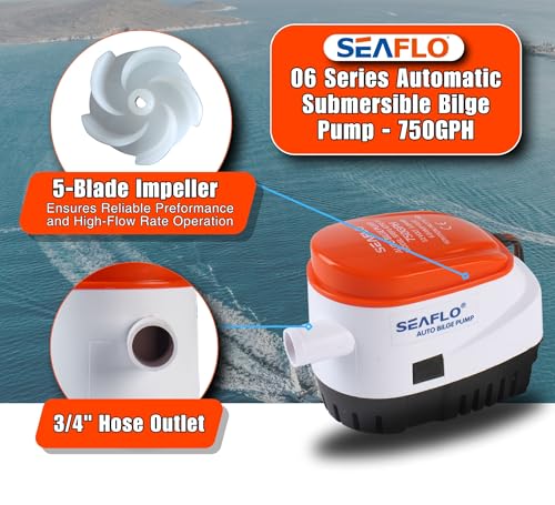 SEAFLO 06 Series Automatic Submersible Bilge Pump - 750GPH, 12V, 3/4