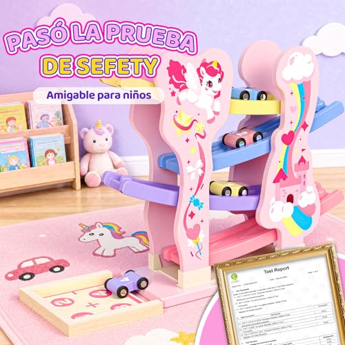 Toyzey Unicorn Montessori toys ages 1 2 3 years old car toy ball track