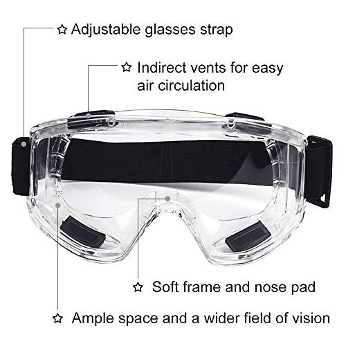 LUFF Protective Safety Glasses, Industrial Goggles Anti-Fog Scratch Resistance Anti-Chemical Splash Goggles Safety Goggles - Thumbnail 4