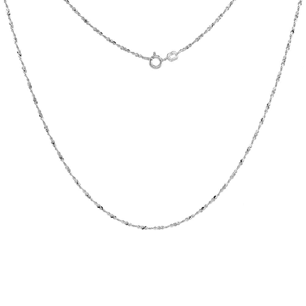Women 1.3mm Sterling Silver Diamond Cut 