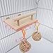 Bird Perches Cage Toys，Small Animals Nest Wooden Hanging Toy，Parrot Play Gym Stands with Acrylic Wood Swing,Rattan Ball,Ferris Wheel，Pet Training Playstand for Cockatiels/Conures/Hamster/Rat/Squirrelthumb 1