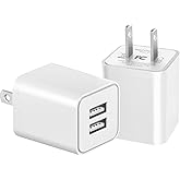 USB Charger Block, 2 Pack Dual Port USB Wall Plug 2.1A Power Adapter Charging Block for Phone 14 13 12 11 Pro Max SE XS XR X 
