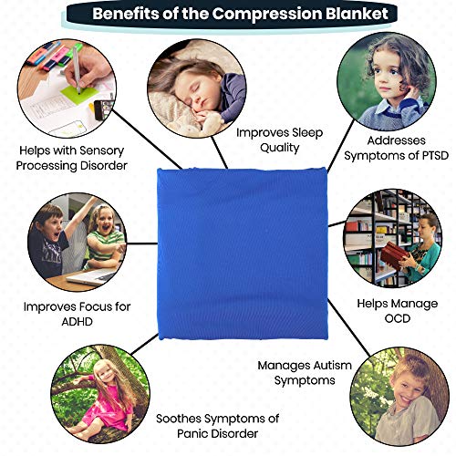 Sensory Compression Blanket for Kids Plus Wobble Seat Cushion