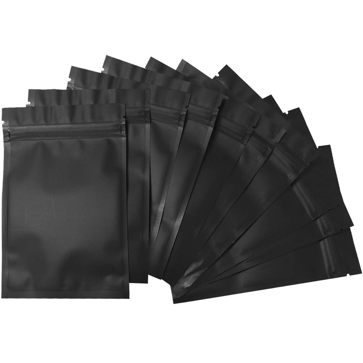 Photo 1 of 100 Pack Mylar Bags 4 x 6 Inch Resealable Smell Proof Bags Foil Pouch Bag Flat Bag Matte Black