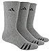 adidas Men's Cushioned Crew Socks (3-Pair), Heathered Lt Onix/Black/Granite/Tech Grey, Large
