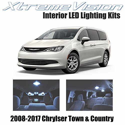 XtremeVision Chrysler Town & Country 2008-2017 (16 Pieces) Cool White Premium Interior LED Kit Package + Installation Tool