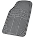 BDK 4pc Heavy Duty Front & Rear Rubber Floor Mats for Car SUV Van & Truck, All Weather Protection Universal Fit, Gray (MT654PLUS)