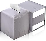 PENGLONG Tissue Box Cover 5X5X5'' PU Leather Tissue