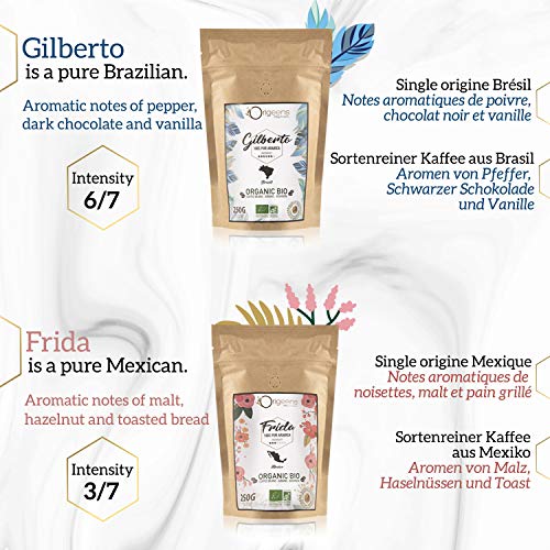 ORIGEENS Bio Kaffeebohnen Probierset 1kg | Premium Bio Arabica Kaffee Ganze Bohnen Set 4x250g | Traditionelle Röstung… – Bild 4