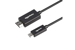 Amazon Basics Premium Aluminum USB-C (Source) to HDMI (Display) Cable Adapter (Thunderbolt 3 Compatible) 4K@60Hz, 6-Foot, Black