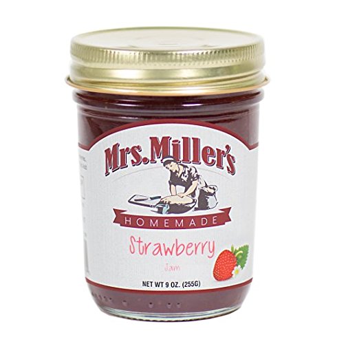 Mrs. Miller's Amish Homemade Quince Jelly, Strawberry Jam, Red Raspberry Jam, Blueberry Jam, Boysenberry Jam & Elderberry Jelly Variety Pack (One of Each) 8 oz/226g - Pack of 6 (Boxed) - Thumbnail 2