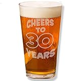 Shop4Ever Cheers To 30 Years Laser Engraved Beer Pint Glass ~ Funny 30th Birthday Gift 1990 Dirty Thirty Talk Thirty to Me ~ (BP, 16 oz.)