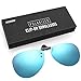 Kollea Polarized Clip-on Flip Up Metal Clip Sunglasses Lens W UV Protection for Driving Fishing Cycling - Blue