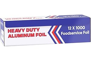 OX PLASTICS Aluminum Foil (12"x1000 ft.) - Heavy Duty Aluminum Foil Wrap for Food, BBQ, Grilling and Roasting - Tin Foil Perfect for Multipurpose Kitchen (1 Box)