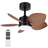 DAKASON Tropical Ceiling Fan with LED Light and 5