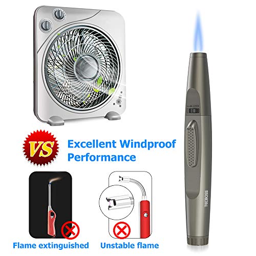 Torch Lighter, TECBOSS Multipurpose Lighters Adjustable Butane Lighter Jet Flame Portable Refillable for Cigar Grill BBQ Candle Camping, Gift Box [Gas Not Include] - Thumbnail 2