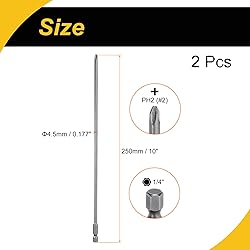 WorkBless 2 Pcs Magnetic Phillips Screwdriver Bit