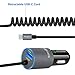 Meagoes Dual Quick Charge 3.0 Type C Car Charger Adapter Compatible Samsung Note 9/8, Galaxy S9/S9+/S8 Plus, LG V35/G7 ThinQ/V30, HTC U12+/U11, Moto Z3/Z2 Play/Z Droid, with Built-in Coiled USB C Cord