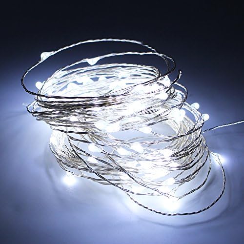 MBO 5M 10M Led Copper Wire String USB Supply Fairy Light Strip for Home House Xmas Party Decor (5M, White)