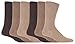 IOMI - 6 Pack Mens Thin Non Binding Extra Wide Loose Top Cotton Diabetic Socks (7-12 US, Beige)