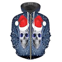 zippern 3D Printed Christmas Cap and Skull Lovely Men