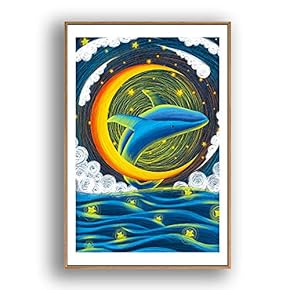 Framed Canvas Wall Art for Living Room, Bedroom Whale Canvas Prints for Modern Home Decoration Ready to Hang - 16"x24" inches